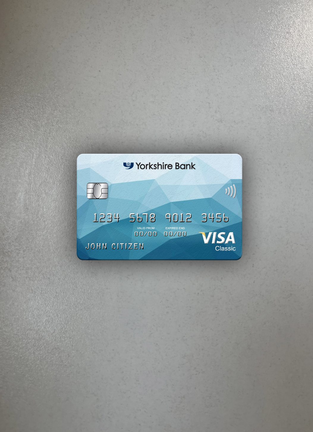 Premium Herunterladen Vereinigtes Königreich Yorkshire Bank Visa Classic Karte Foto-Look Vorderseite Photoshop Vorlage