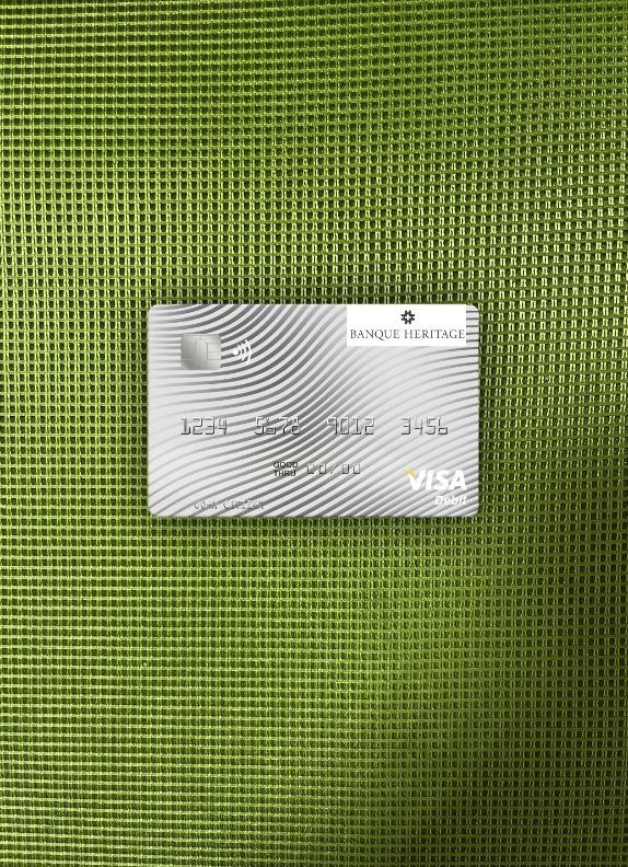 Realistische Herunterladen Uruguay Banque Heritage Visa Debit Karte Foto-Look Vorderseite Photoshop Vorlage