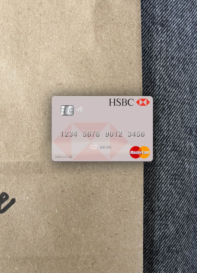 Hochwertige Herunterladen Uruguay HSBC Bank Mastercard Foto-Look Vorderseite Photoshop Vorlage