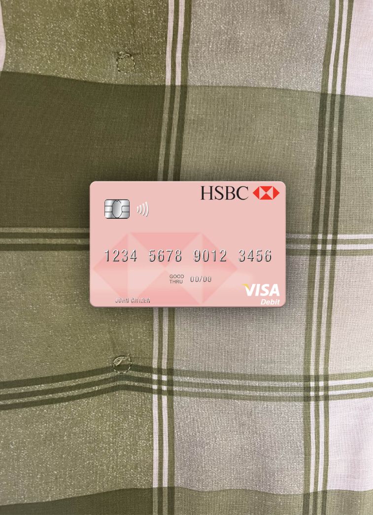 Premium Herunterladen Uruguay HSBC Bank Visa Dbeit Karte Foto-Look Vorderseite Photoshop Vorlage