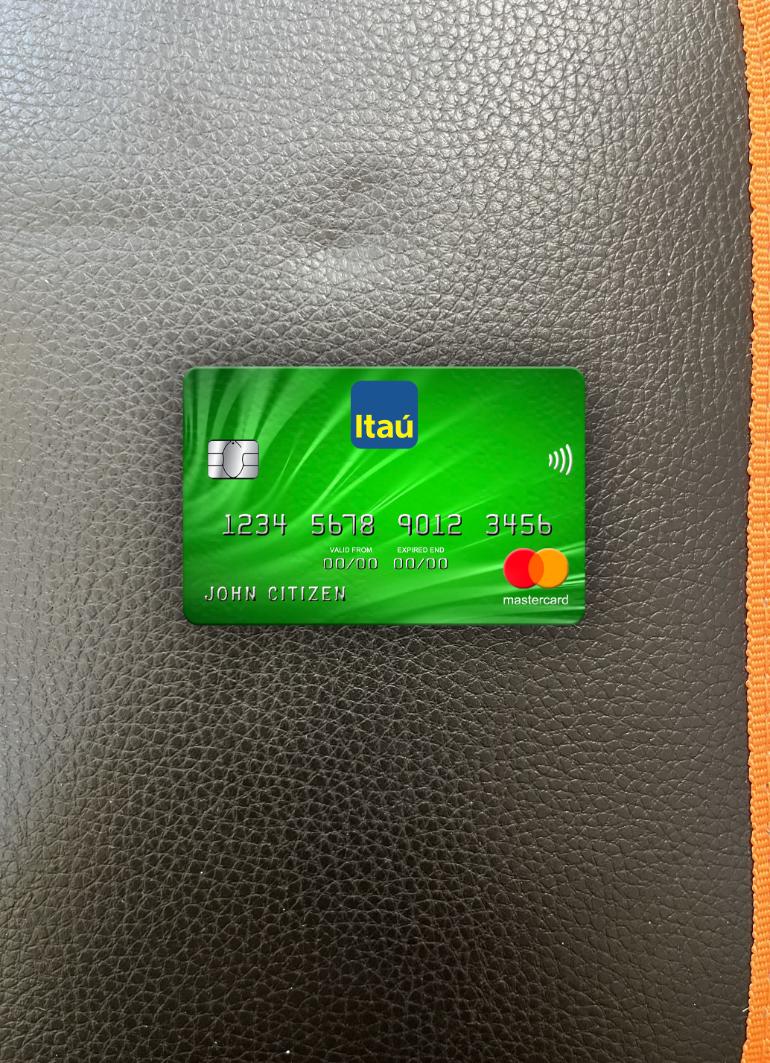 Premium Herunterladen Uruguay Itau Bank Mastercard Foto-Look Vorderseite Photoshop Vorlage