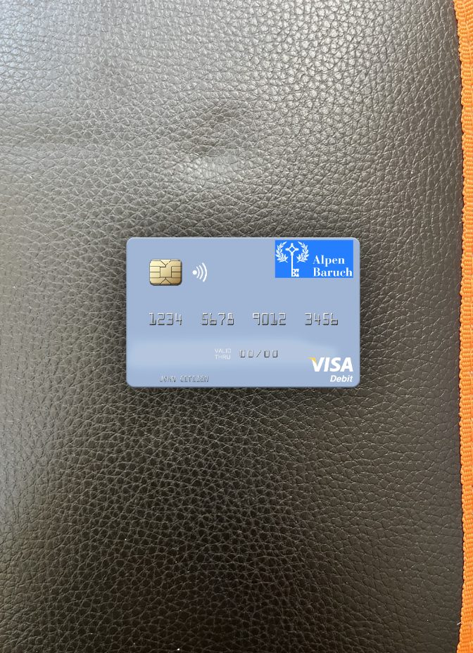 Hochwertige Herunterladen Vanuatu Alpen Baruch Bank GmbH Visa Debit Karte Foto-Look Vorderseite Photoshop Vorlage