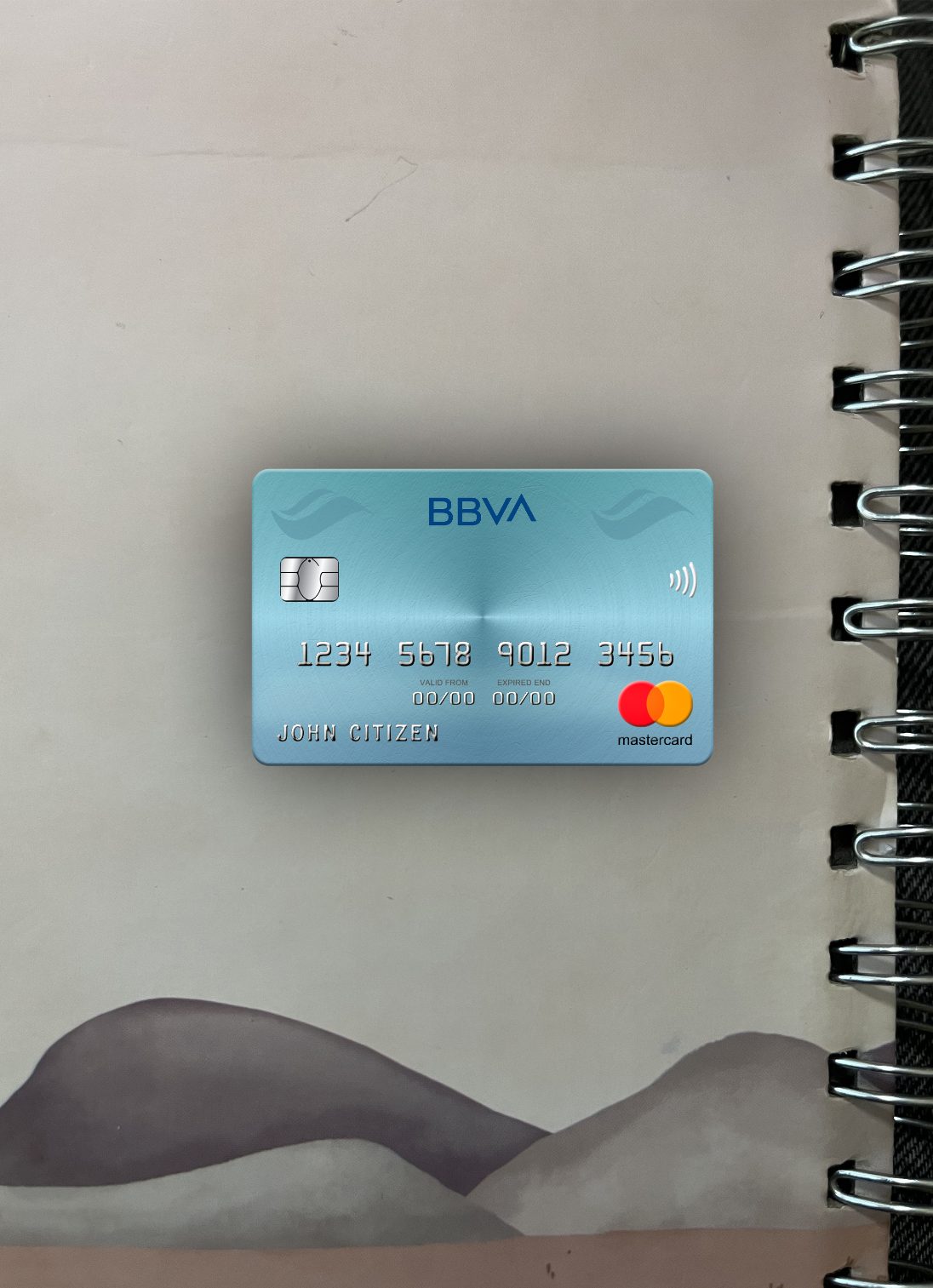 Realistische Herunterladen Venezuela BBVA Bank Mastercard Foto-Look Vorderseite Photoshop Vorlage