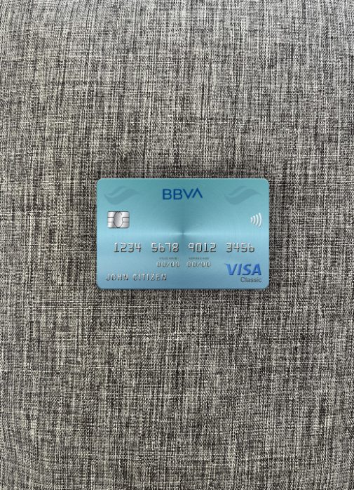 Editierbare Herunterladen Venezuela BBVA Bank Visa Classic Karte Foto-Look Vorderseite Photoshop Vorlage