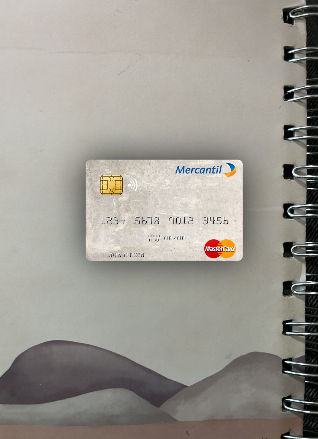 Hochwertige Herunterladen Venezuela Banco Mercantil Mastercard Foto-Look Vorderseite Photoshop Vorlage