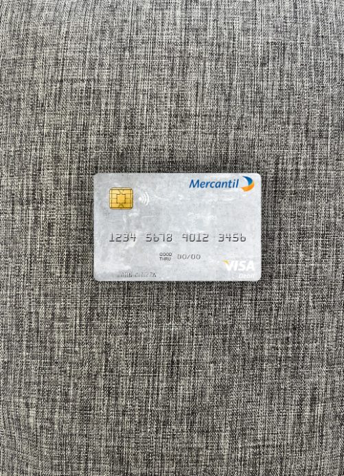 Premium Herunterladen Venezuela Banco Mercantil Visa Debit Karte Foto-Look Vorderseite Photoshop Vorlage