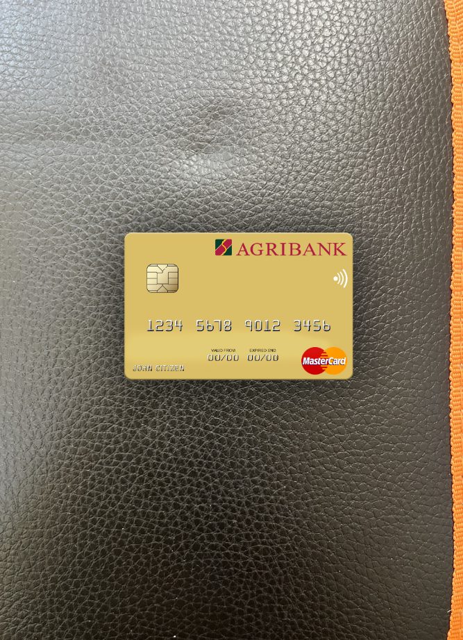 Editierbare Herunterladen Vietnam Agribank Mastercard Foto-Look Vorderseite Photoshop Vorlage