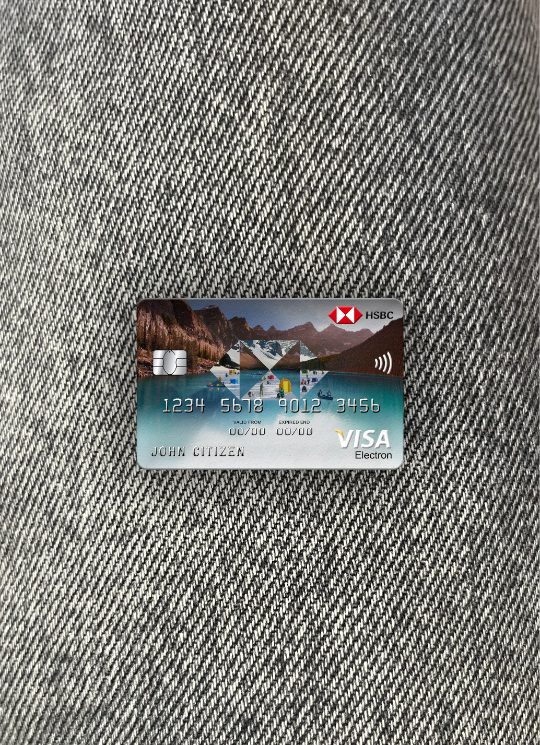 Hochwertige Herunterladen Vietnam HSBC Bank Visa Electron Karte Foto-Look Vorderseite Photoshop Vorlage