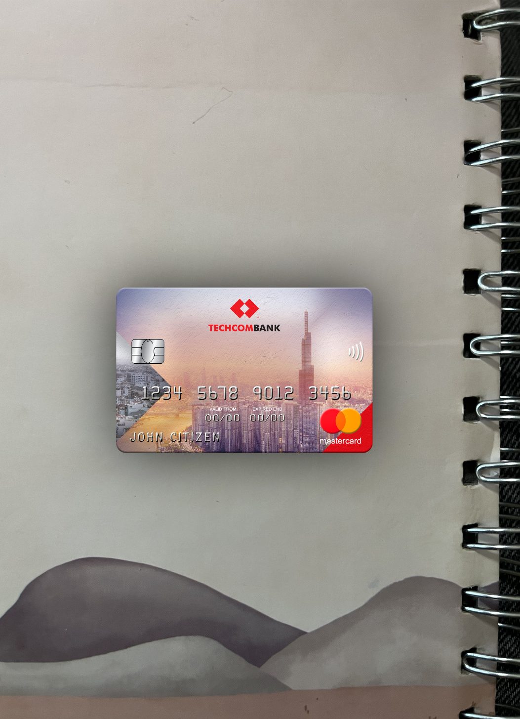 Professionelle Herunterladen Vietnam Techcombank Mastercard Foto-Look Vorderseite Photoshop Vorlage