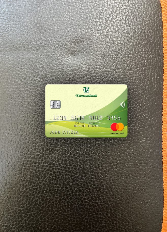 Realistische Herunterladen Vietnam Vietcombank Mastercard Foto-Look Vorderseite Photoshop Vorlage