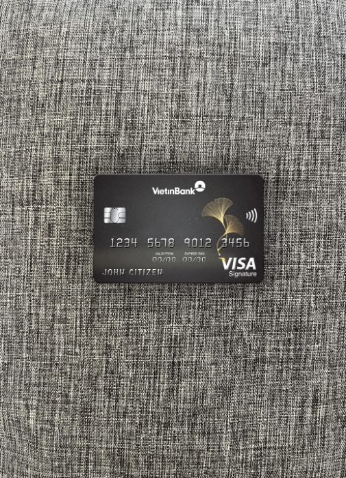 Professionelle Herunterladen Vietnam Vietinbank Visa Signature Karte Foto-Look Vorderseite Photoshop Vorlage