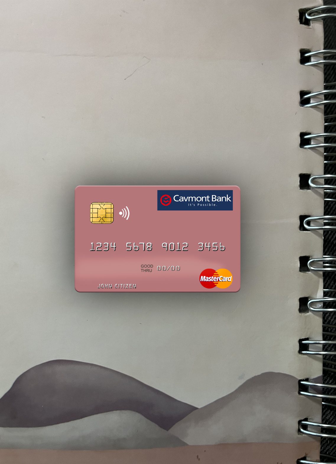 Editierbare Herunterladen Sambia Cavmont Bank Mastercard Foto-Look Vorderseite Photoshop Vorlage