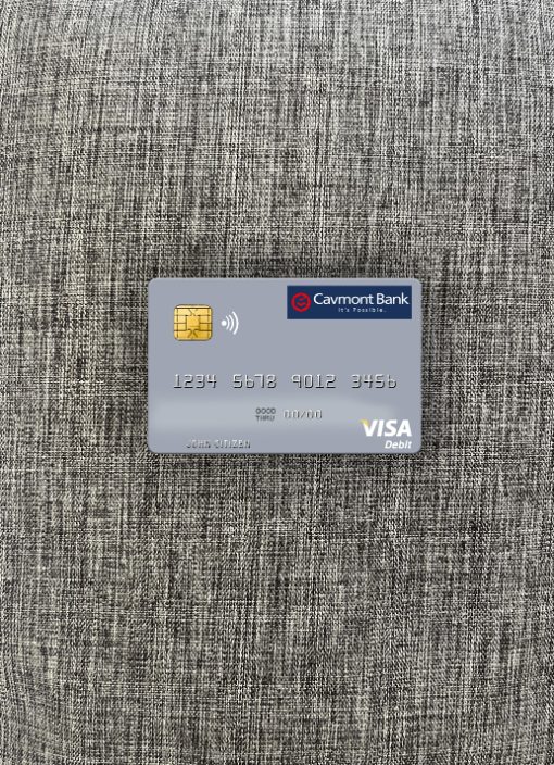 Hochwertige Herunterladen Sambia Cavmont Bank Visa Debit Karte Foto-Look Vorderseite Photoshop Vorlage