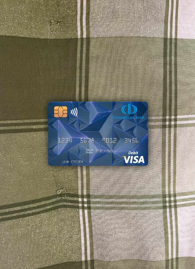 Equatorial Guinea Commerical Bank Guinee Equatoriale Visa Debit Karte Foto-Look Vorderseite vorschau