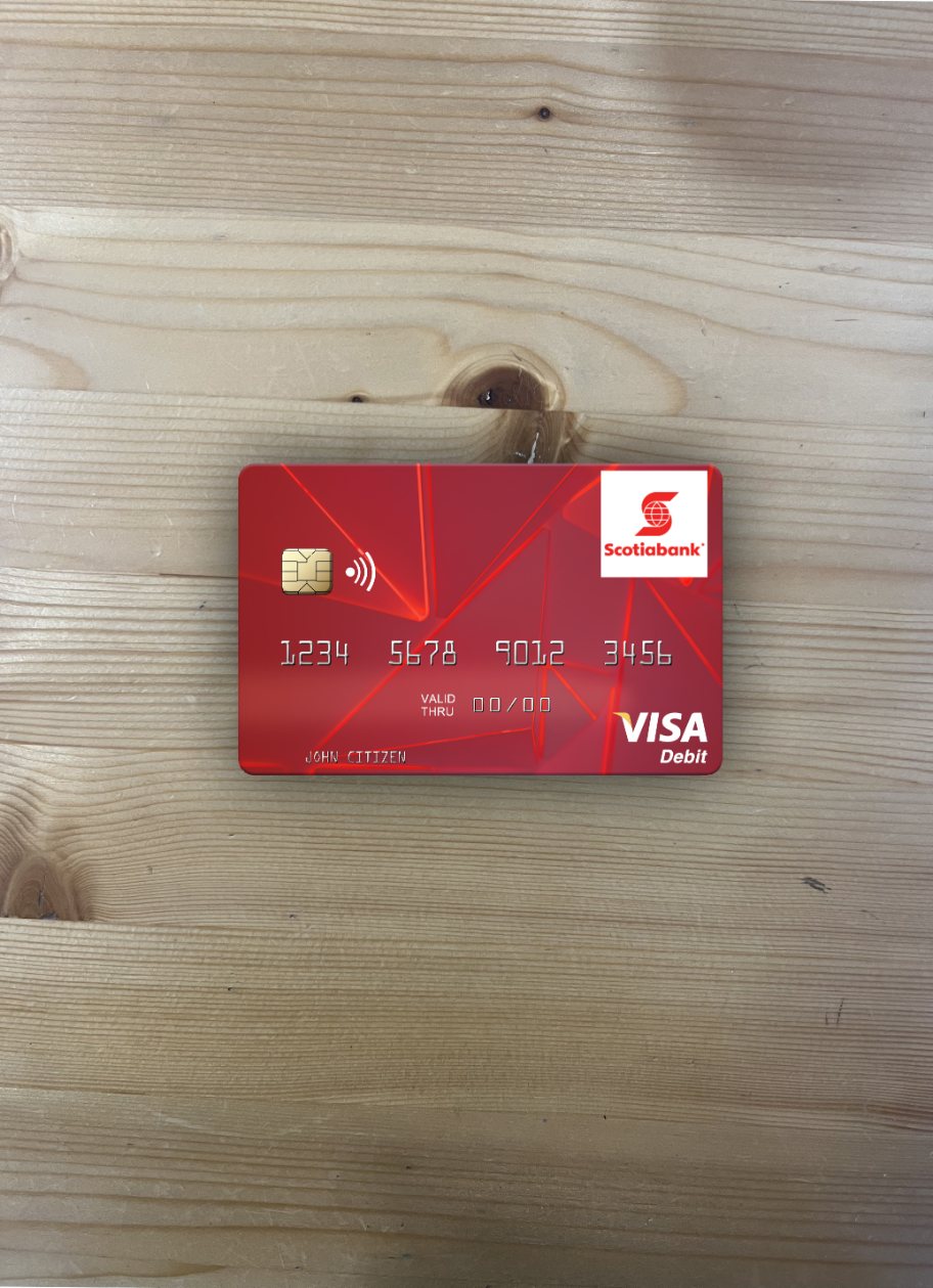 Saint Vincent und The Grenadines Bank von Nova Scotia Visa Debit Karte Foto-Look Vorderseite vorlage