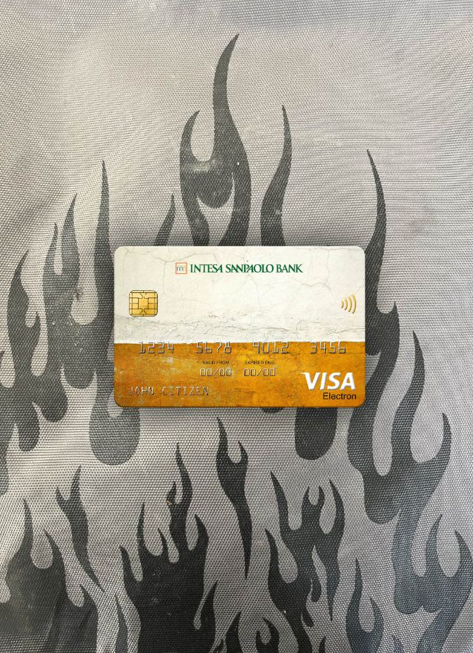 Slowenien Intesa Sanpaolo Bank, Poslovalnica Koper Bank Visa Elecron Karte Foto-Look Vorderseite design