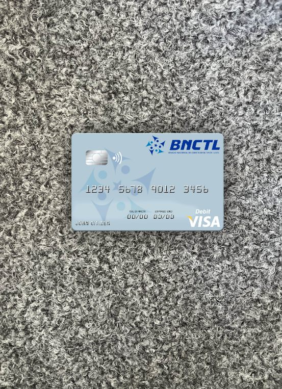 Timor Leste Banco Nacional de Comércio de Timor Leste Visa Debit Karte Foto-Look Vorderseite vorlage
