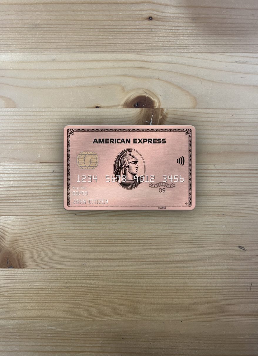 USA University von Southern Indiana Bank AMEX Rose Gold Metal Karte Foto-Look Vorderseite modell
