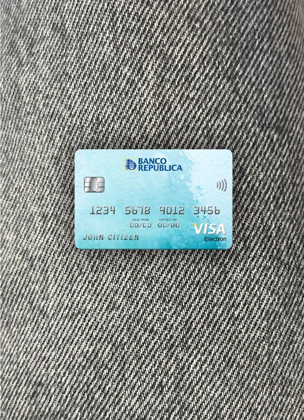 Uruguay Banco de La Republica Oriental Del Uruguay Bank Visa Electron Karte Foto-Look Vorderseite vorschau