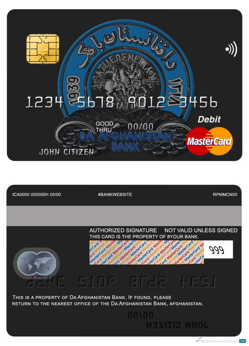 Professionelle Herunterladen Afghanistan Da Bank Mastercard Photoshop Vorlage