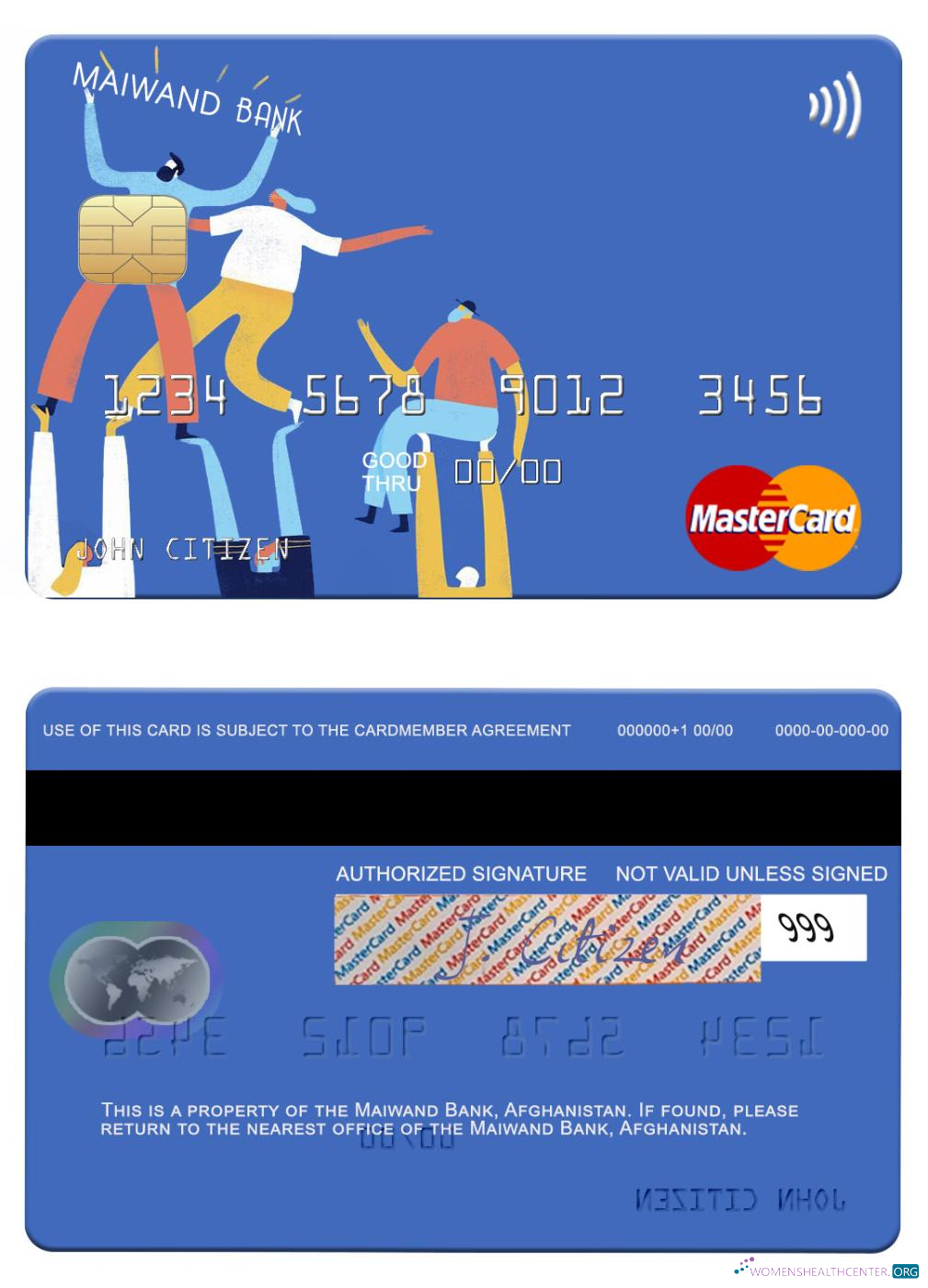 Hochwertige Herunterladen Afghanistan Maiwand Bank Mastercard Photoshop Vorlage