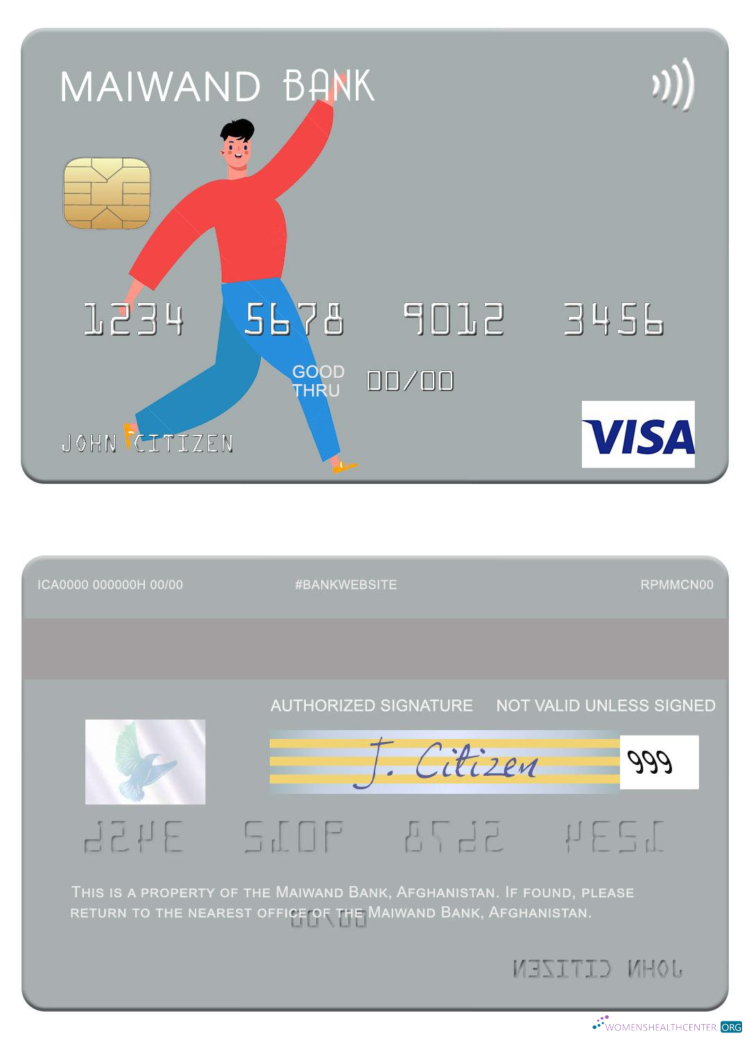 Premium Herunterladen Afghanistan Maiwand Bank Visa Karte Photoshop Vorlage
