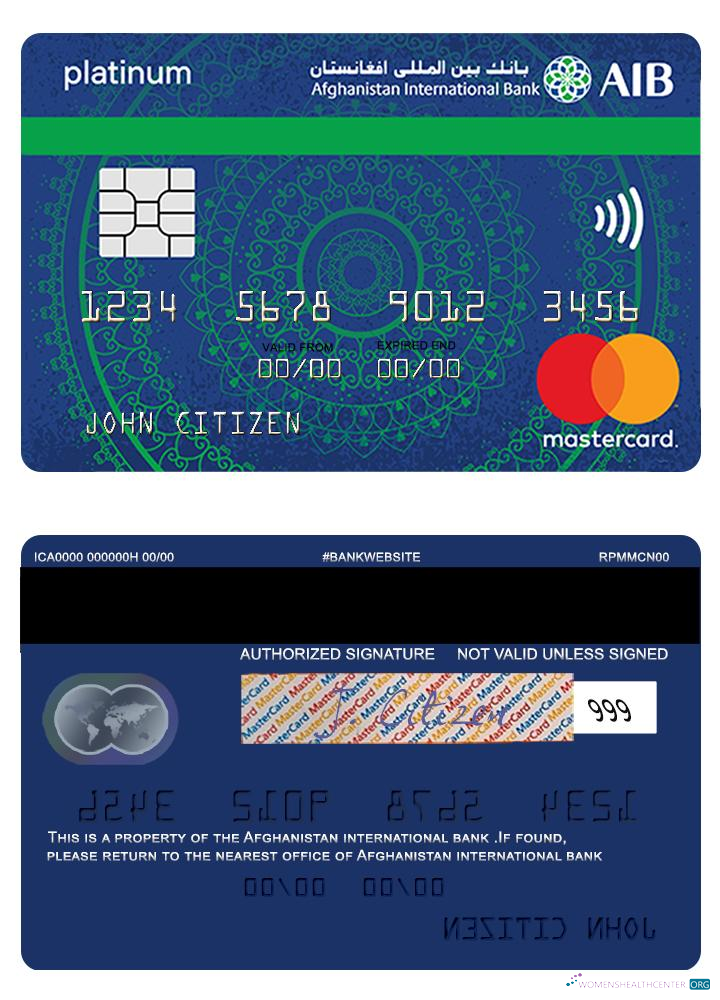 Premium Herunterladen Afghanistan Internationale Bank Mastercard Platin Islamisch Karte Photoshop Vorlage
