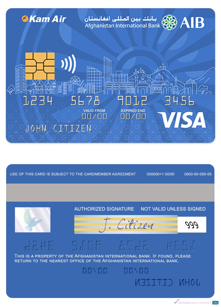 Premium Herunterladen Afghanistan Internationale Bank Visa Karte Photoshop Vorlage