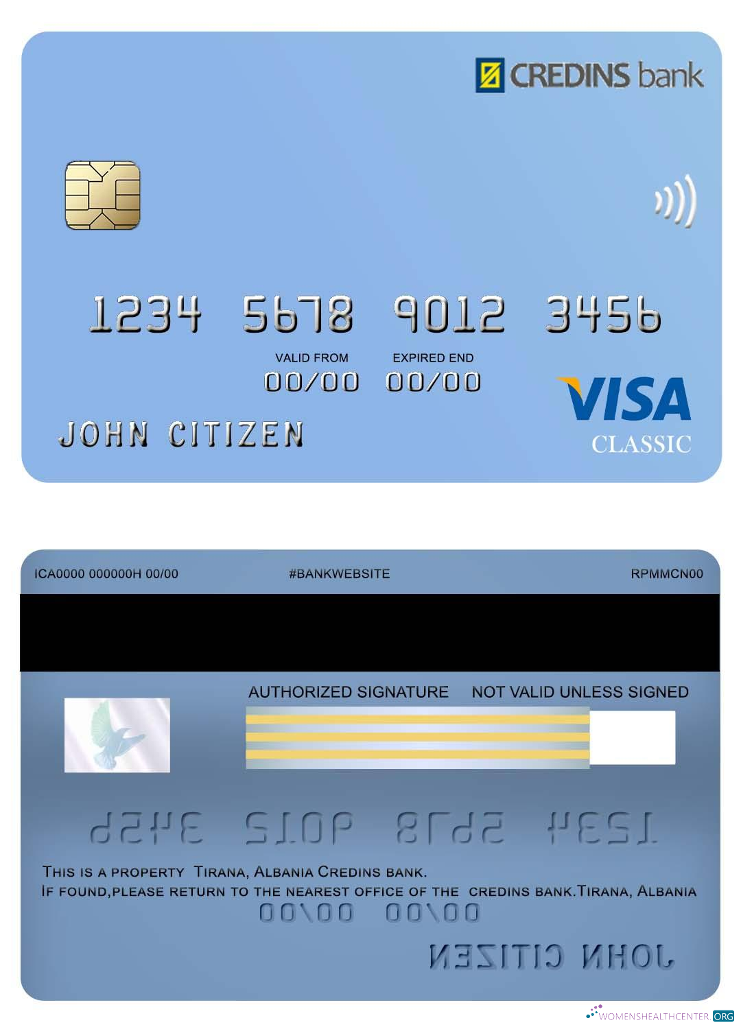 Premium Herunterladen Albanien Credins Bank Visa Debit Photoshop Vorlage