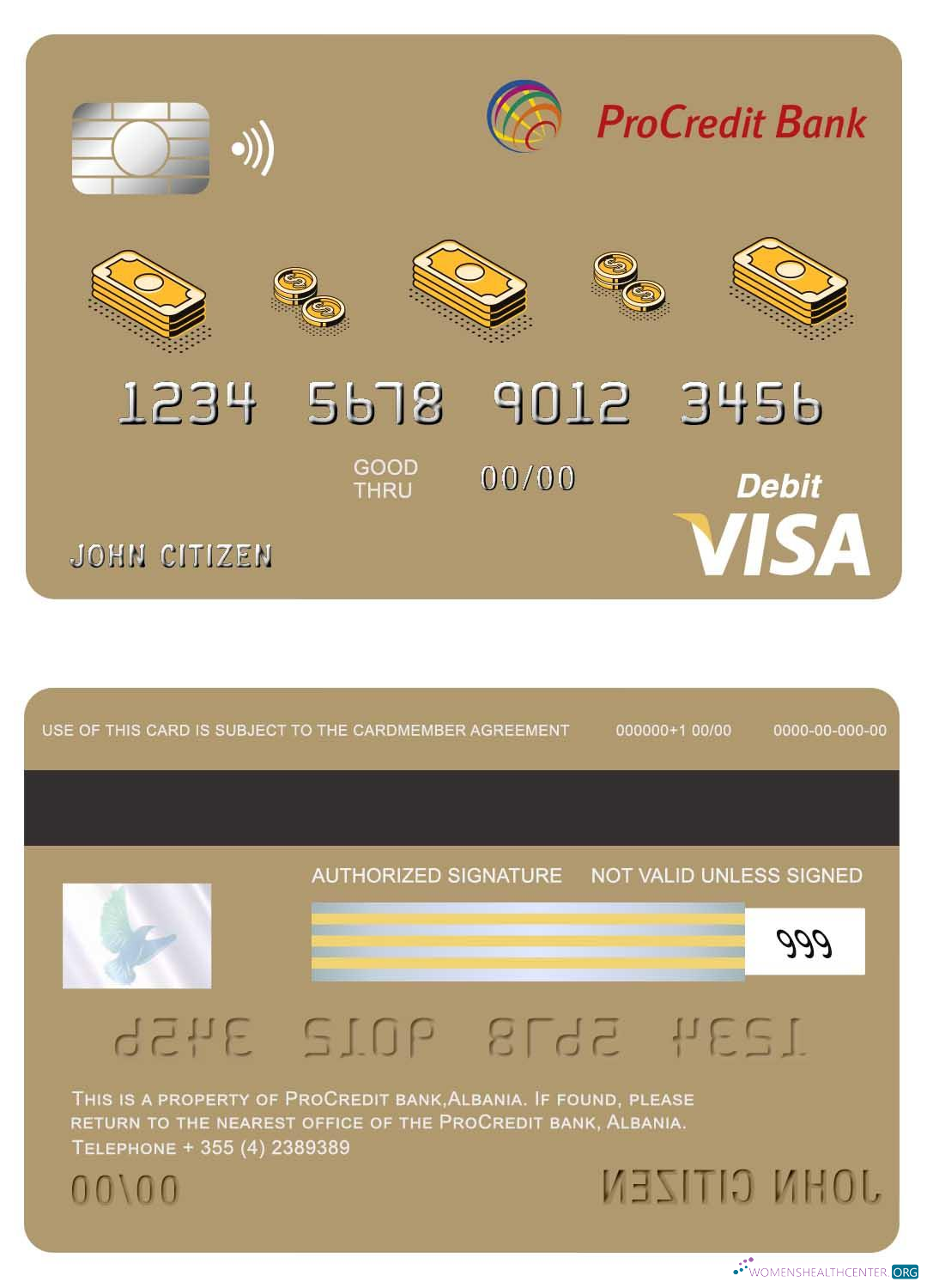 Premium Herunterladen Albanien ProCredit Bank Visa Karte Photoshop Vorlage