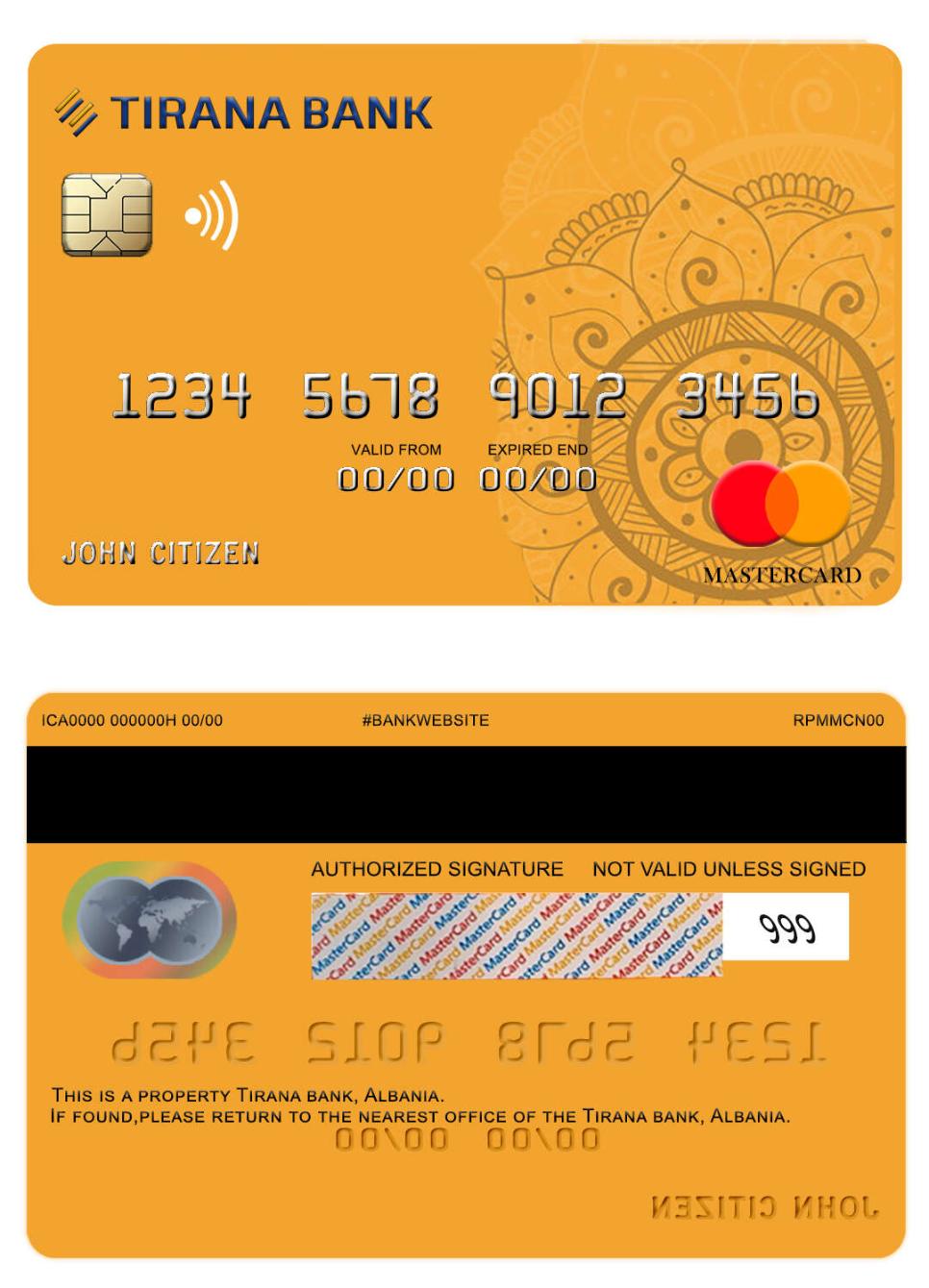 Premium Herunterladen Albanien Tirana Bank Mastercard Photoshop Vorlage
