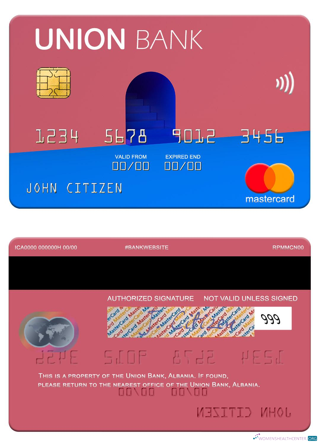 Professionelle Herunterladen Albanien Union Bank Mastercard Photoshop Vorlage