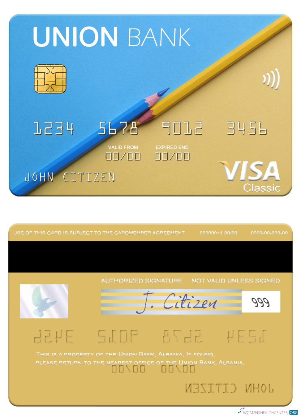 Premium Herunterladen Albanien Union Bank Visa Karte Photoshop Vorlage