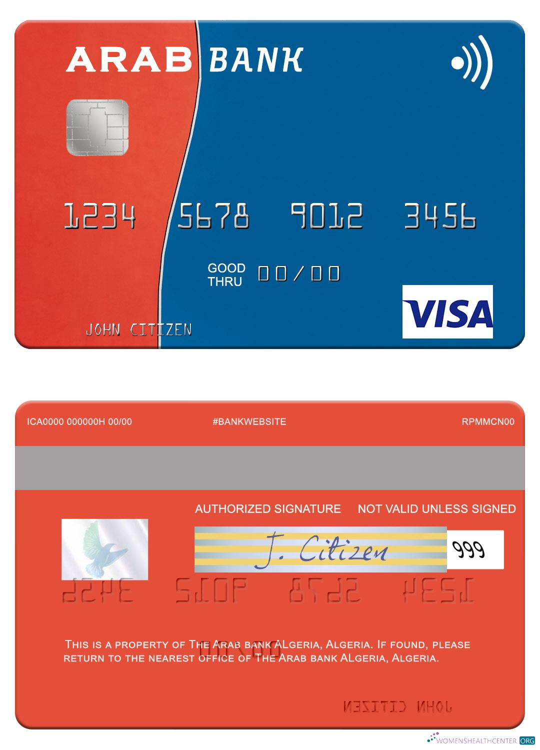 Professionelle Herunterladen Algerien Arab Bank Algerien Visa Karte Photoshop Vorlage