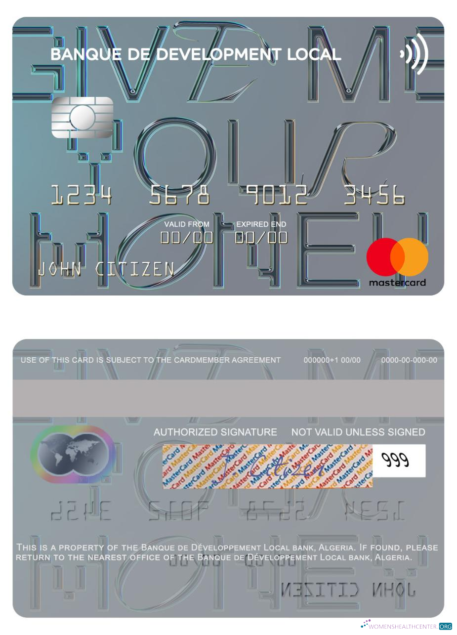 Hochwertige Herunterladen Algerien Banque de Développement Local Mastercard Photoshop Vorlage