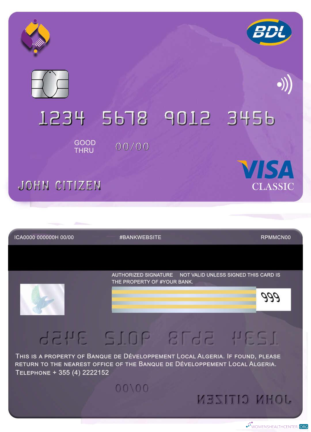 Premium Herunterladen Algerien Banque de Developpement Visa Karte Photoshop Vorlage
