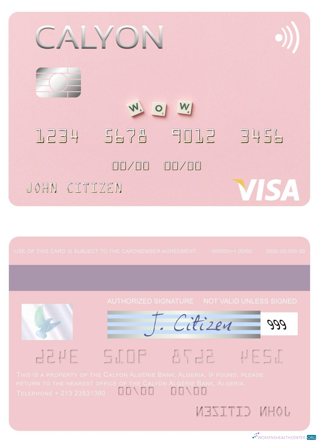 Hochwertige Herunterladen Algerien Calyon Algérie Bank Visa Karte Photoshop Vorlage