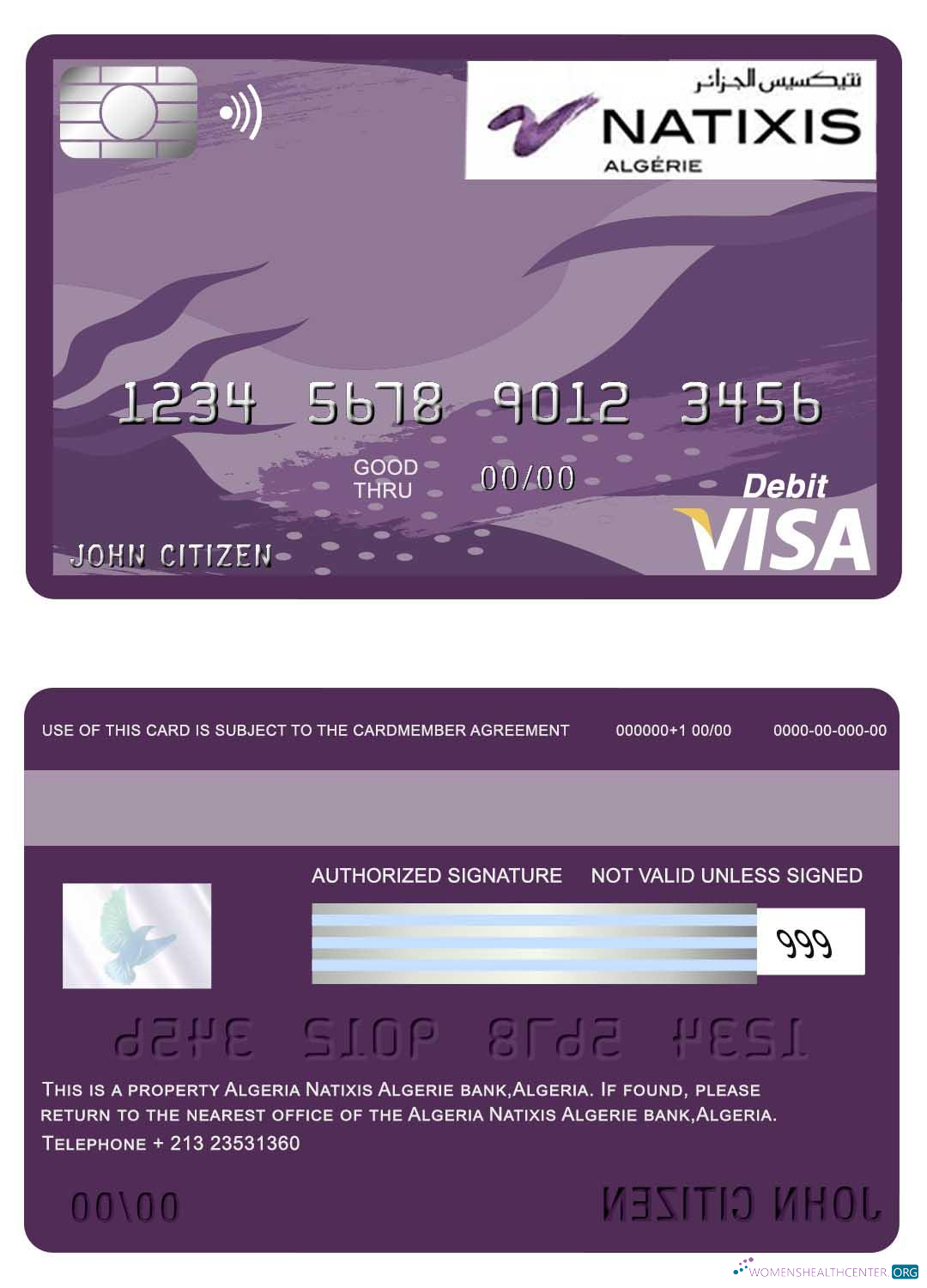 Realistische Herunterladen Algerien Natixis Algérie Bank Visa Karte Photoshop Vorlage