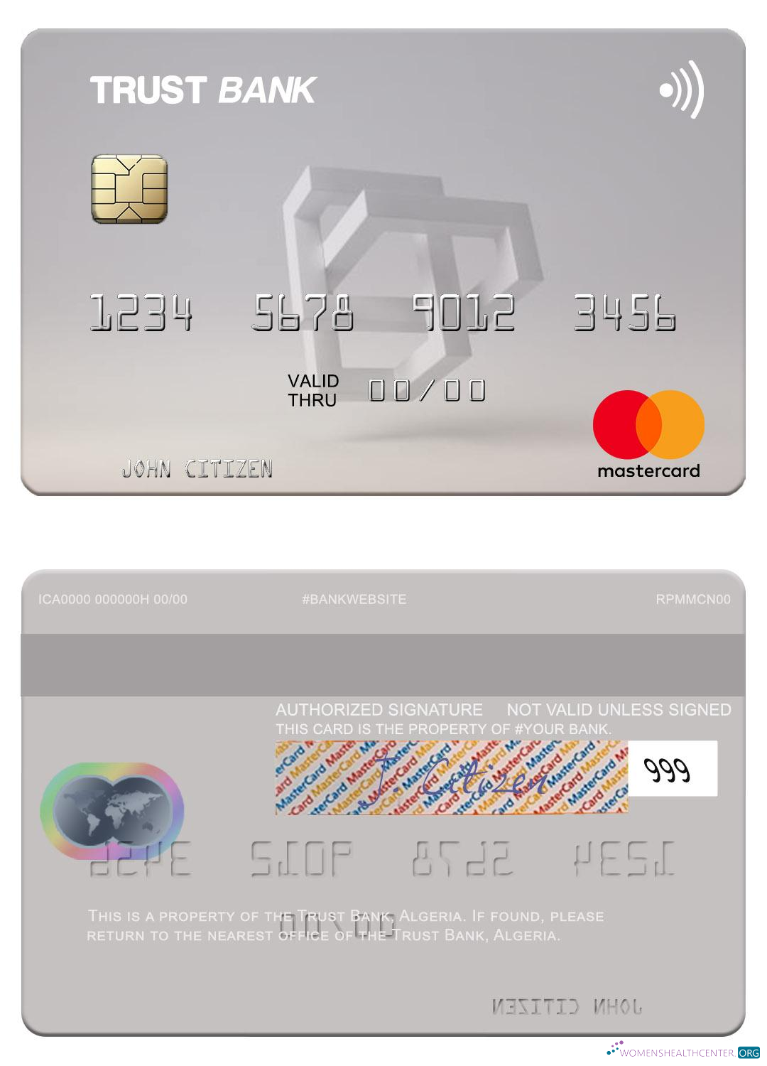 Professionelle Herunterladen Algerien Trust Bank Algéria Mastercard Photoshop Vorlage