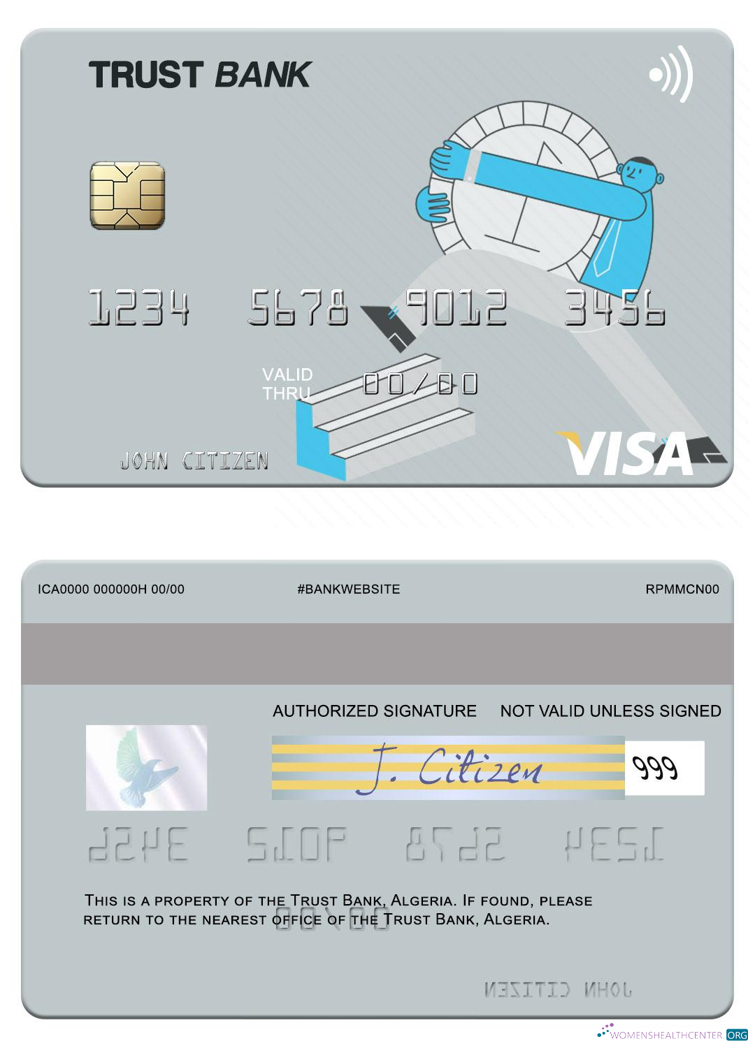 Professionelle Herunterladen Algerien Trust Bank Algéria Visa Karte Photoshop Vorlage
