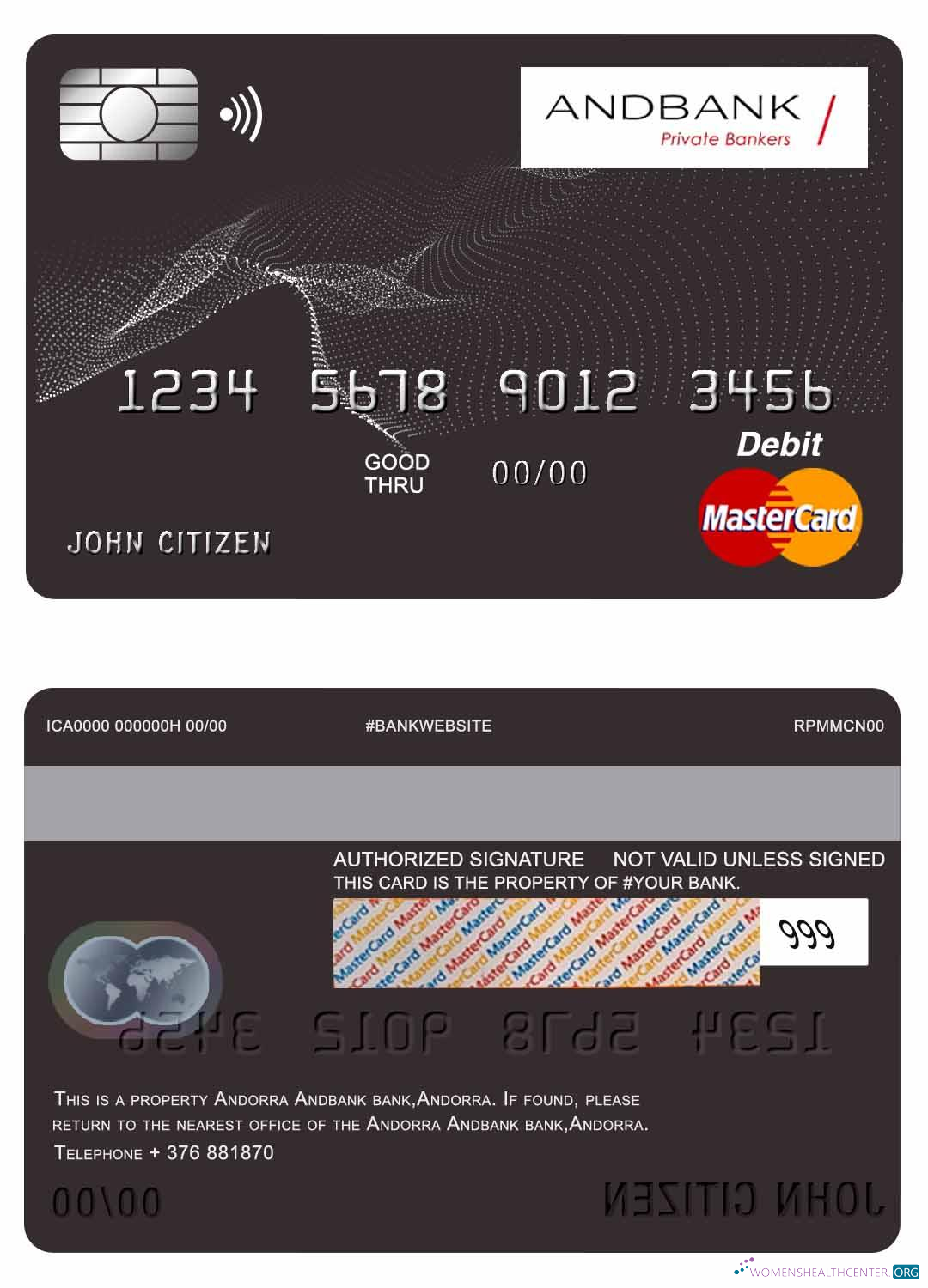 Hochwertige Herunterladen Andorra Andbank Bank Master Karte Photoshop Vorlage