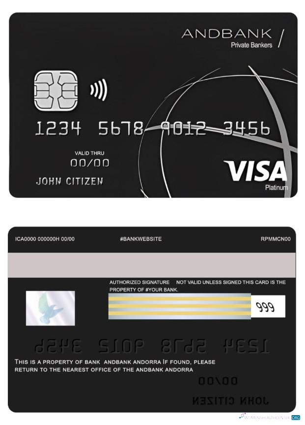 Premium Herunterladen Andorra Andbank Visa Platin Karte Photoshop Vorlage