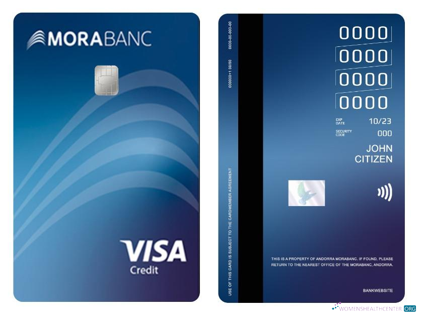 Professionelle Herunterladen Andorra Mocabanc Visa Kredit Karte Photoshop Vorlage