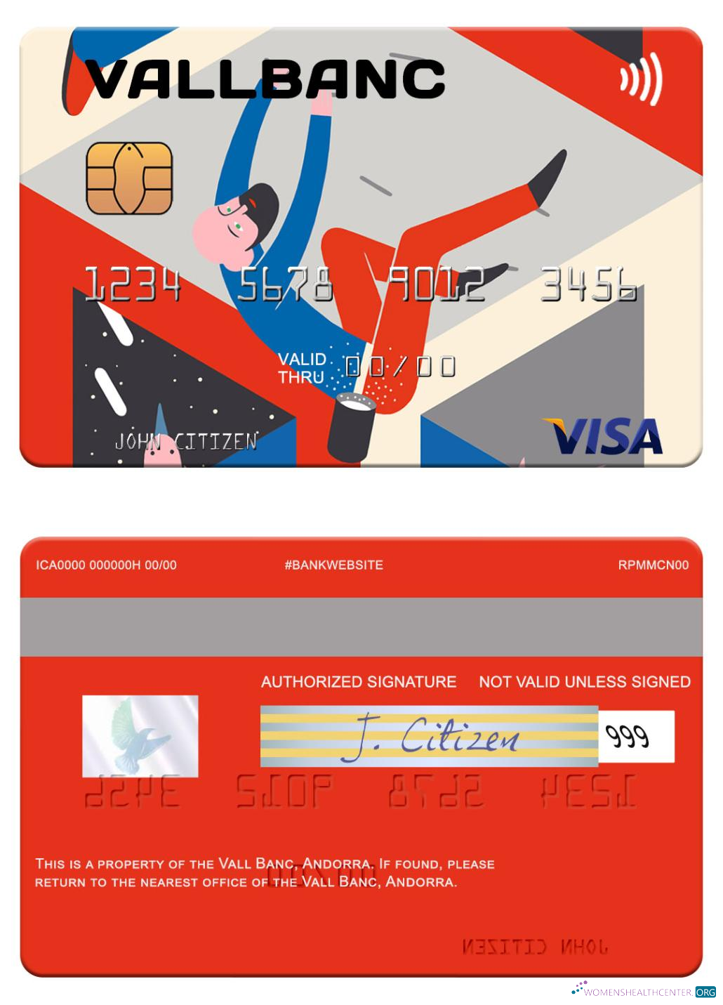 Premium Herunterladen Andorra Vall Banc Visa Karte Photoshop Vorlage