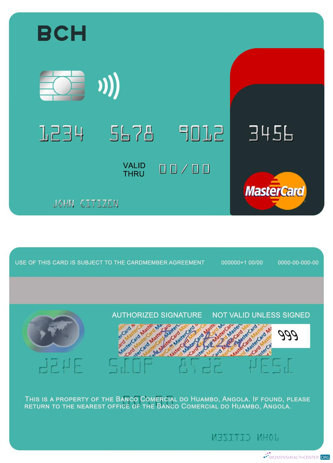 Hochwertige Herunterladen Angola Banco Comercial Do Huambo Mastercard Photoshop Vorlage