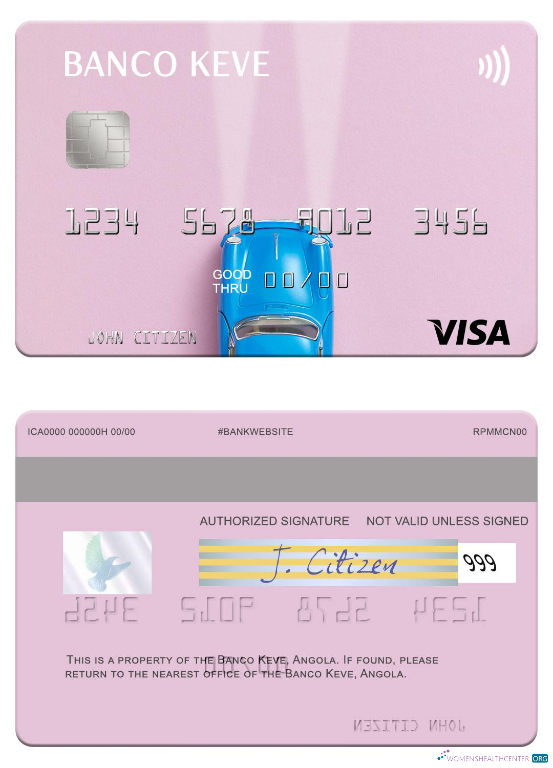 Editierbare Herunterladen Angola Banco Keve Visa Karte Photoshop Vorlage