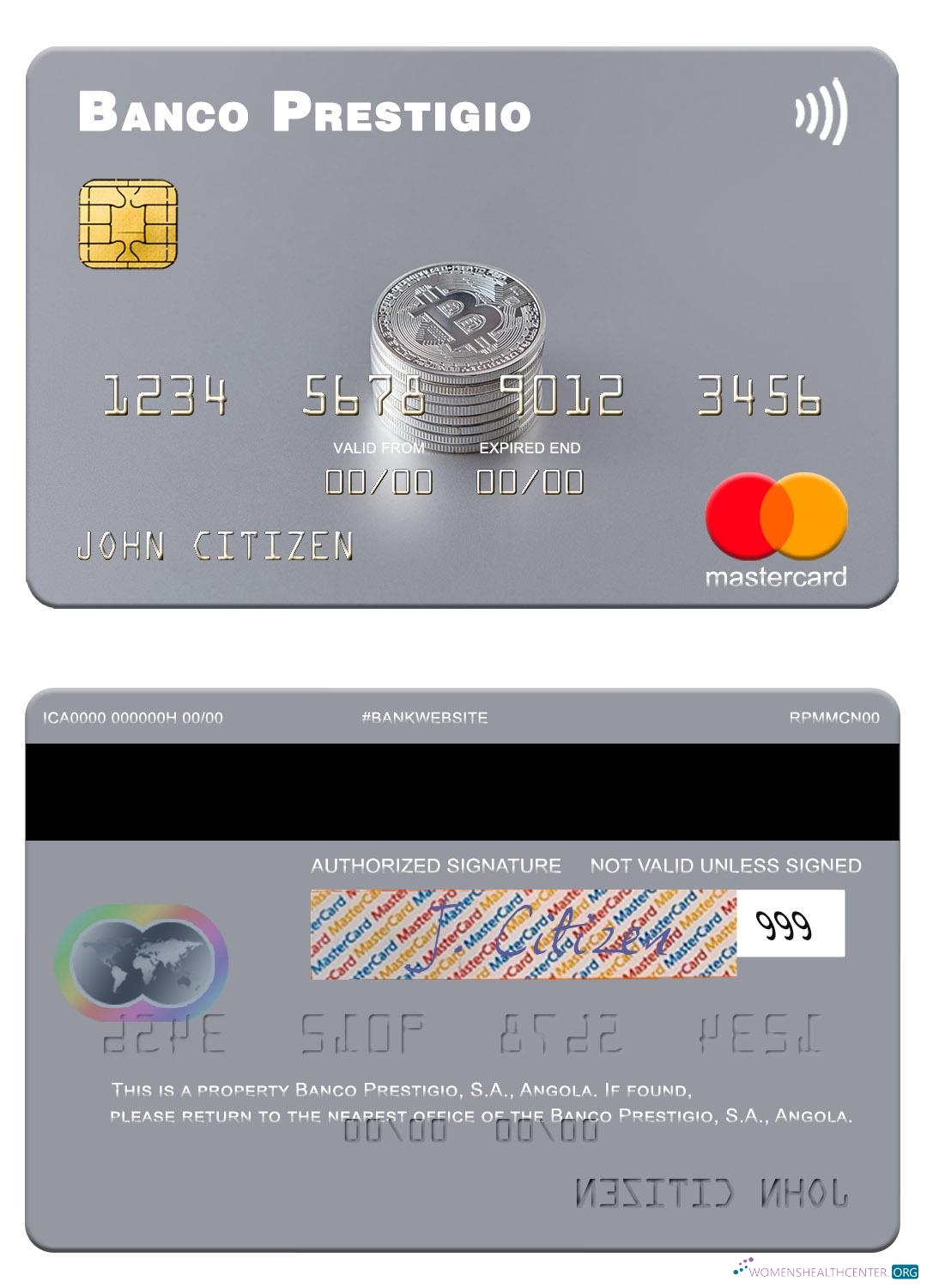 Premium Herunterladen Angola Banco Prestigio, S.A. Mastercard Photoshop Vorlage