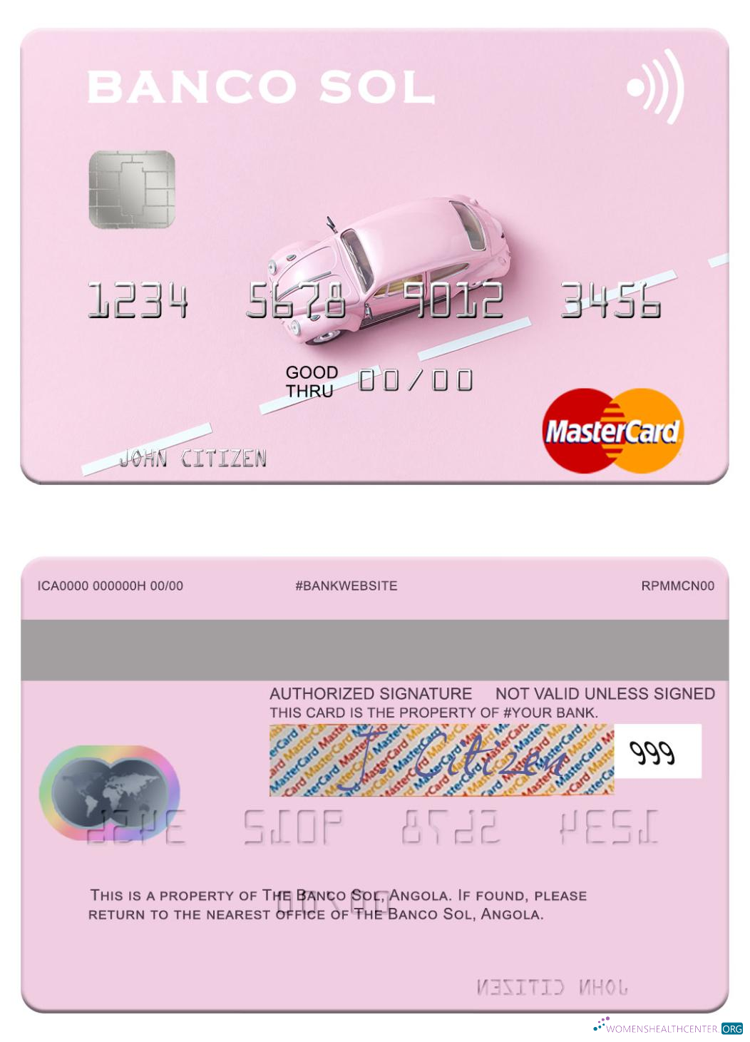 Professionelle Herunterladen Angola Banco Sol Mastercard Photoshop Vorlage