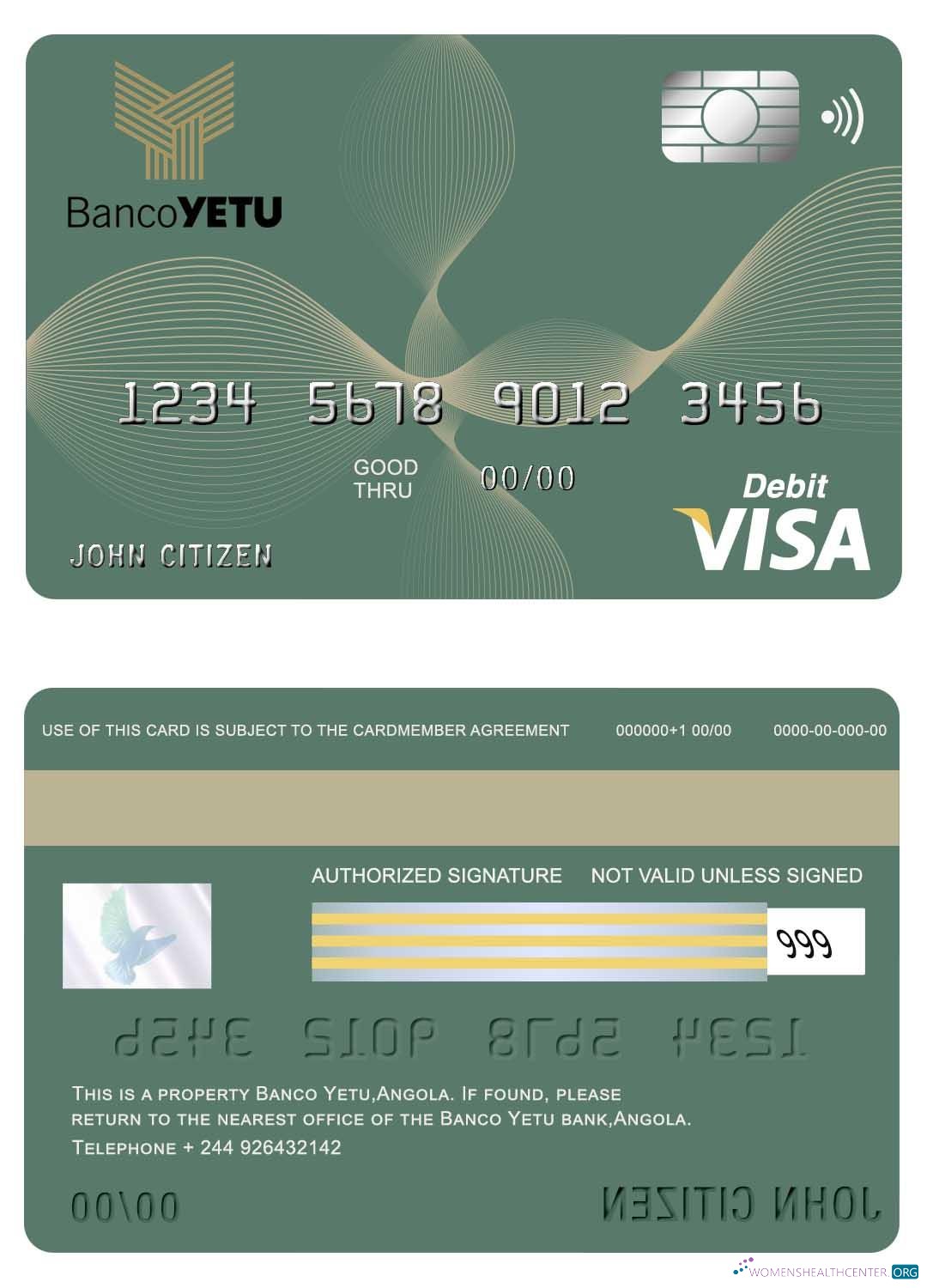 Professionelle Herunterladen Angola Banco Yetu Visa Karte Photoshop Vorlage