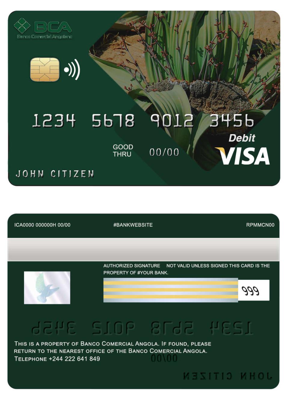 Realistische Herunterladen Angola Comercial Bank Visa Karte Photoshop Vorlage